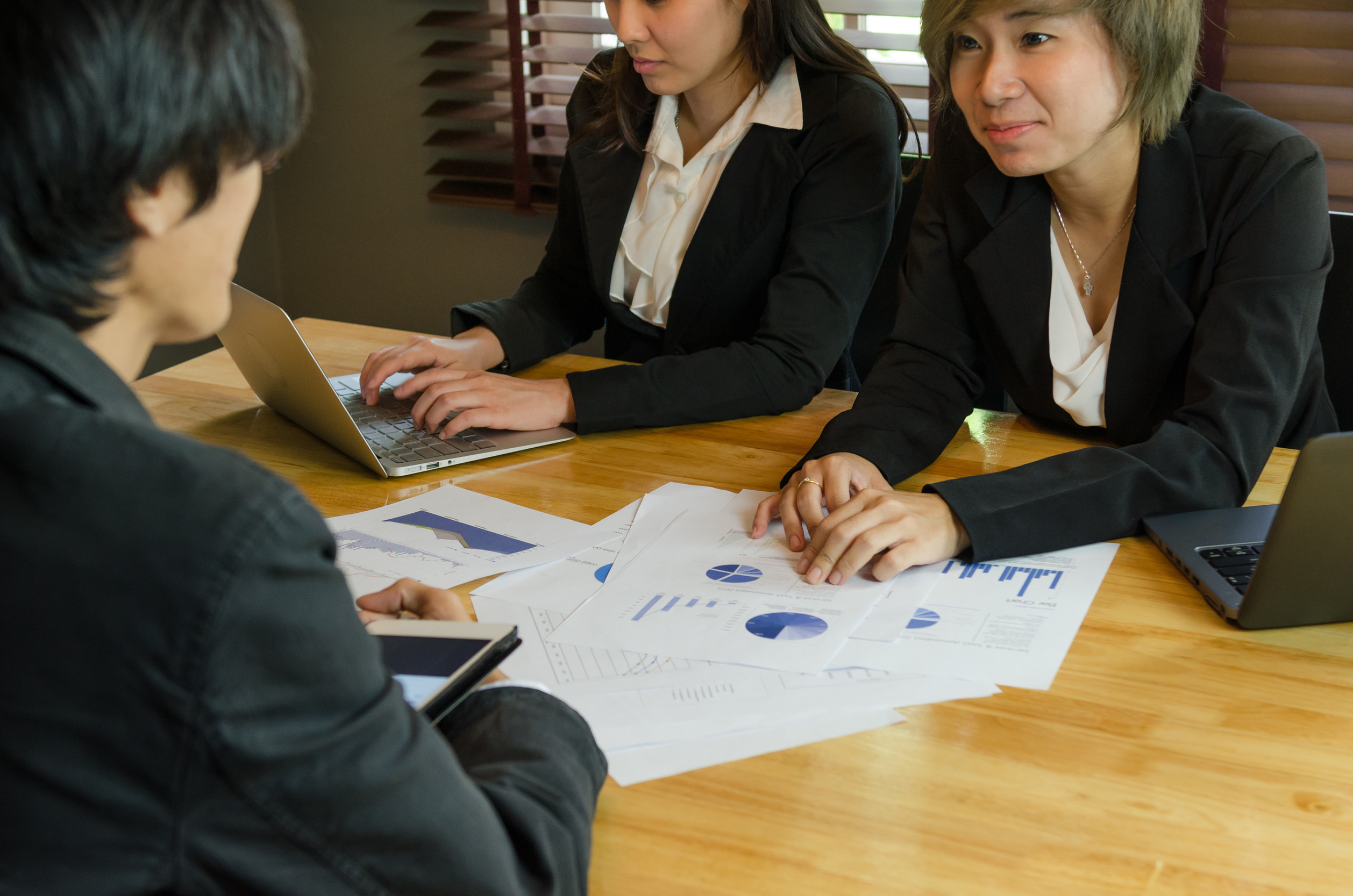 group of business people meeting about business